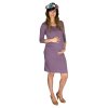Tehotenské šaty Rialto Lunna, fialovosivé 0542