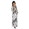 Tehotenské a dojčiace šaty Rialto Lonffaux čiernobiele listy 0617