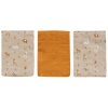 Hydrofilné mušelínové umývacie žinky Bambusové mušelínové žinky Bébé-Jou Steppe 3ks béžové tehlové oranžové