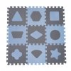 1000 70 31 Penová hracia podložka puzzle Geometrické tvary, Blue 90 x 90 cm