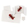 Hugs Factory 4-dielna sada obliečok do postieľky Vanilla dekor Red Rosses, BIO z biobavlny