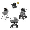 Odľahčený kočík do terénu APTICA XT Canyon Grey s adaptívnym odpružením, priestrannou korbičkou s 5-timi okienkami, o 1,5 kg ľahším podvozkom s veľkými kolesami a autosedačku DARWIN, ktorá v teste ADAC získala hodnotenie 2,0 sivý