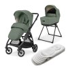 Kočík Electa Duo 2v1 2025 Murray Green zelená dvojkombinácia s welcome pad a stand upom, s 5timi okienkami, veľmi ľahký kočík