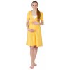 Těhotenská bavlněná noční košile ve svěží žluté barvě.