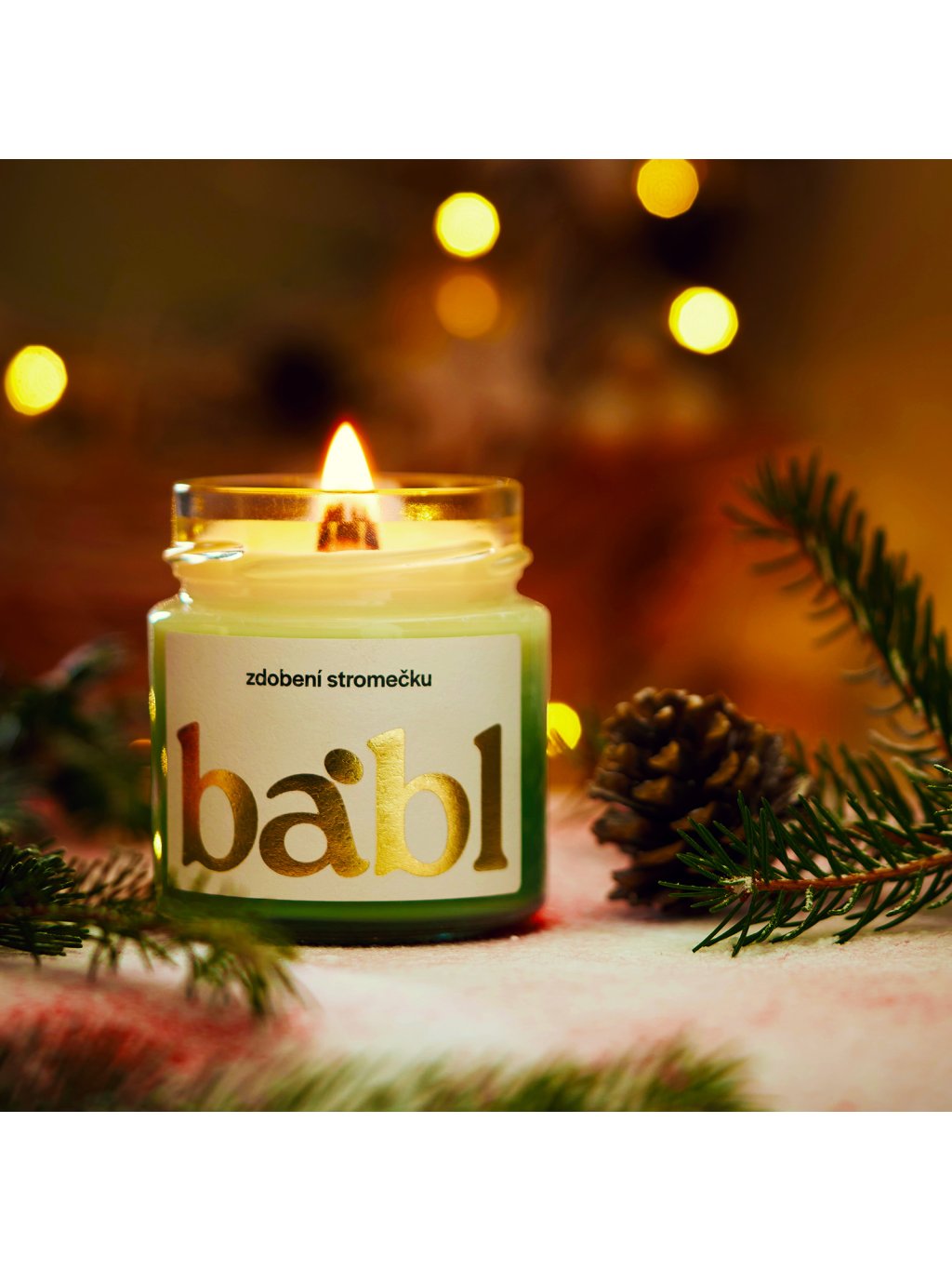 225 ml svíčka ze sojového vosku zdobení stromečku jehličí vánoce