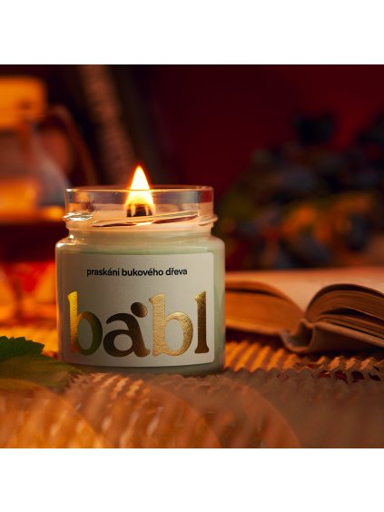 225 ml svíčka ze sojového vosku praskání bukového dřeva cedr babl.cz