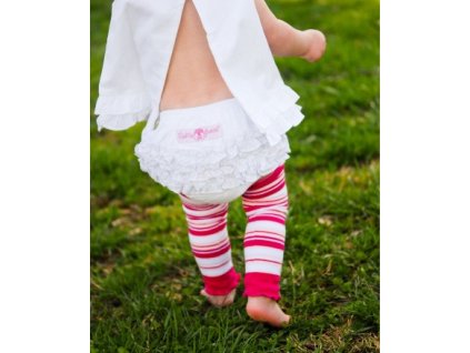 RuffleButts - Fuchsia 3 Stripe Legwear návleky na nohy
