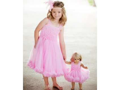 RuffleButts - Pink Princess Petti Dress šaty