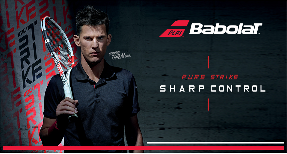 Dominic Thiem s tenisovou raketou Babolat Pure Strike