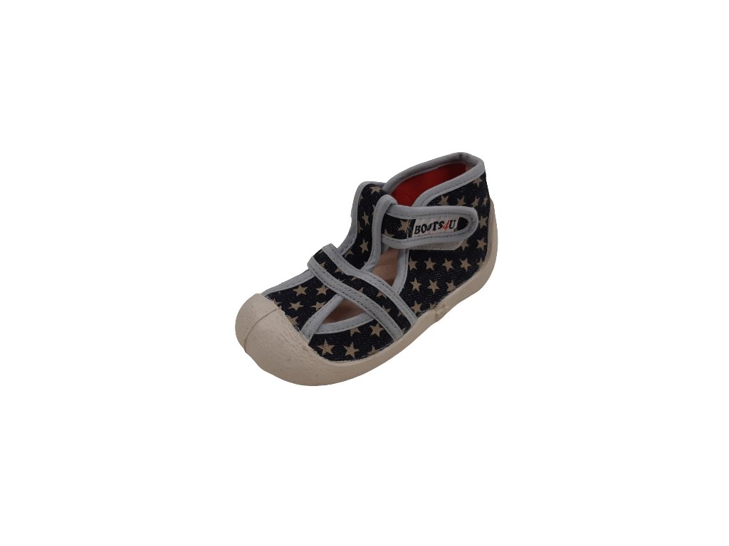 Boots4U textilní sandály capáčky T020 hvězda tmavá