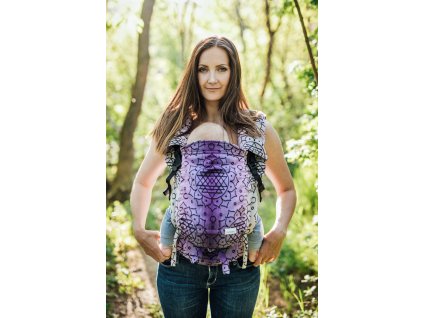 Lenka 4ever Shri Yantra - Violet široké popruhy s křížením + chrániče ramenních popruhů