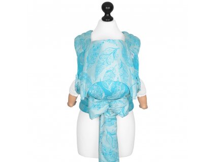 baby size fly tai mei tai baby carrier feather rain scuba blue