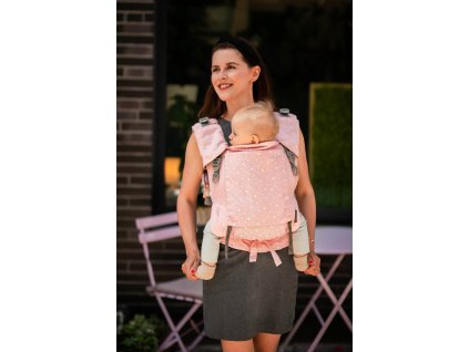 Ergonomické rostoucí nosítko Be Lenka Neo Dots Pink široké popruhy + chrániče ramenních popruhů