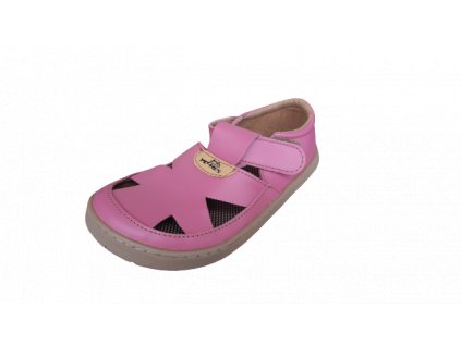 Pegres barefoot sandály kožené BF5 růžová