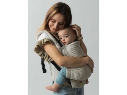 isara quick full buckle v2 cream waffle baby carrier