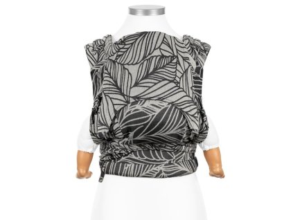 flyclick halfbuckle baby carrier dancing leaves black white baby