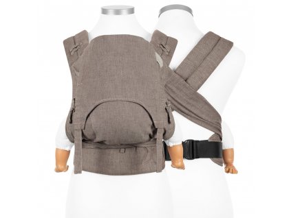 ergonomické nosítko fidella flowclick half buckle babytrage chevron walnussbraun baby