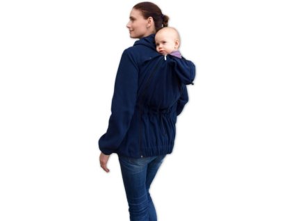nela nosici fleece mikina s kapuci predni zadni noseni tm modra s m