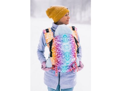 Ergonomické rostoucí nosítko Be Lenka 4ever - Mandala Night široké popruhy s křížením + chrániče ramenních popruhů