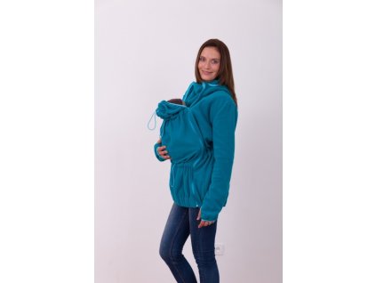 nina nosici fleece mikina s kapuci pouze pro predni noseni petrolejova m l 1