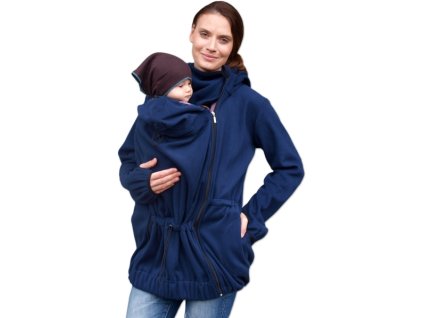 nina nosici fleece mikina s kapuci pouze pro predni noseni petrolejova m l