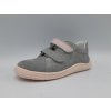 Baby Bare Shoes celoroční barefoot obuv Febo Spring Nubuk Grey/Pink