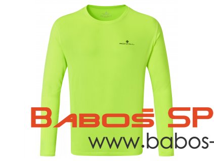 RH 005790 Mens Core LS Tee R042 Fluo YellowBlack Front