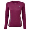 RH 005073 Wmns Life Night Runner LS Tee Rh 00778 GrapeJadeReflect Front