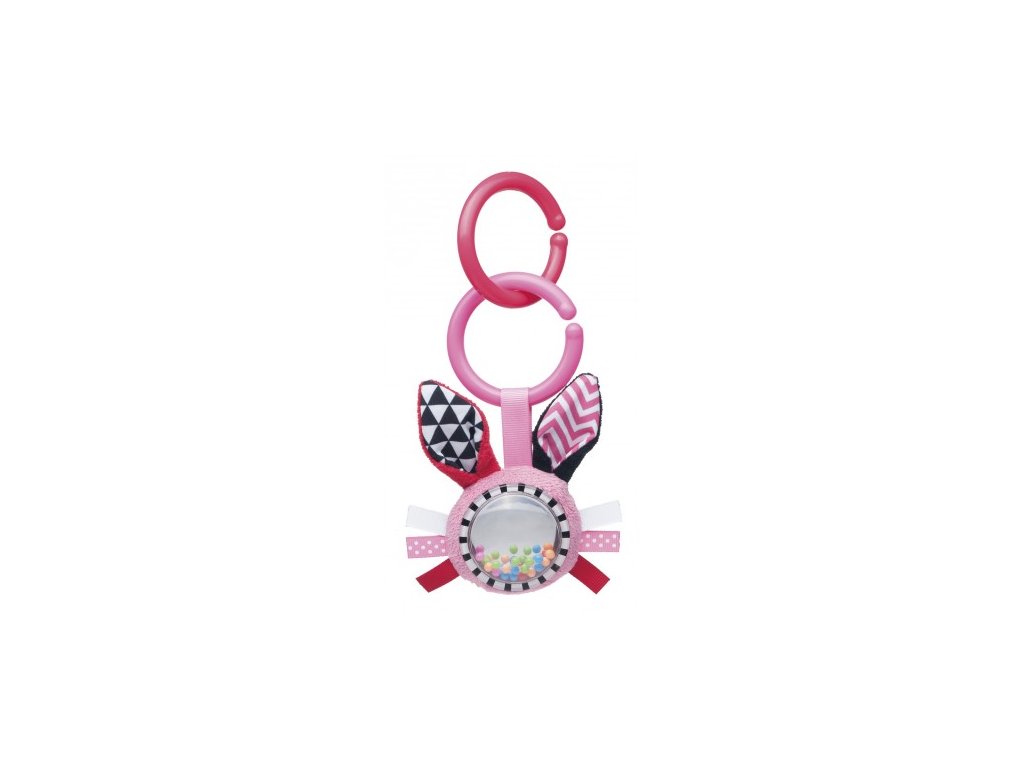 Canpol babies Šustící plyšová hračka s chrastítkem ZIG ZAG králík růžová