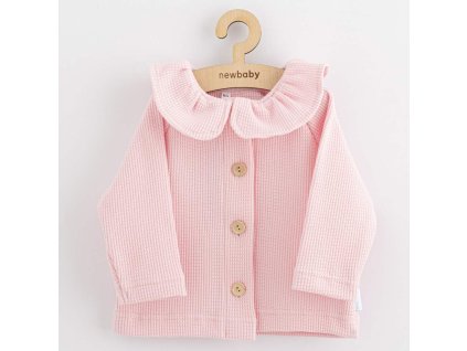 Kojenecký kabátek na knoflíky New Baby Luxury clothing Laura růžový 74 (6-9m)