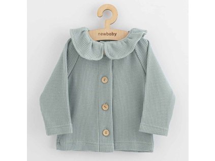 Kojenecký kabátek na knoflíky New Baby Luxury clothing Laura šedý 80 (9-12m)