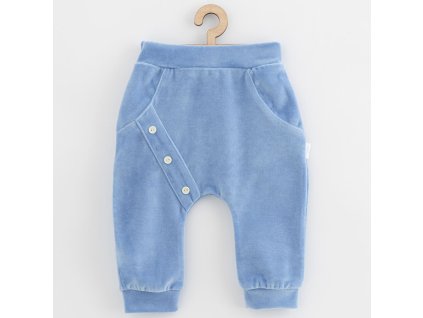 Kojenecké semiškové tepláčky New Baby Suede clothes modrá 80 (9-12m)