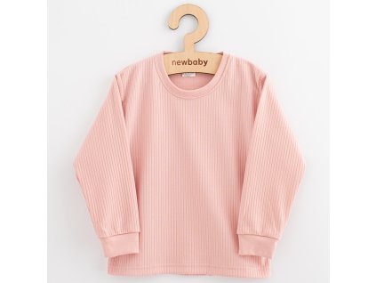 Dětské bavlněné tričko s dlouhým rukávem New Baby Kindergarten pudrovo růžové 116 (5-6 let)
