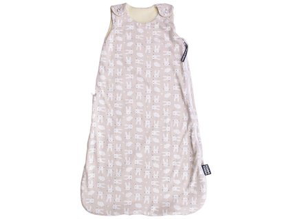 Merino spací pytel 60 cm zajíc béžový zip na boku