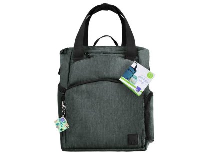 30445 15 batoh prebalovaci taska bambinomio grey swinging sloth tmavosedy melanze s priveskem s lenochodem