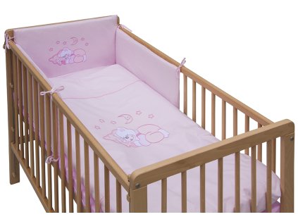 3798 4 povleceni do postylky 6dilne scarlett mesicek ruzova 100 x 135 cm