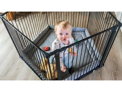 31624 15 pentagon combifit univerzalni ohradka babydan combifit cerna pro deti pejsky stenata a kotata