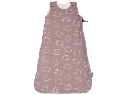 Merino spací pytel 60 cm ovečky hnědé zip na boku