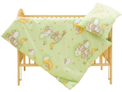 3705 2 povleceni do postylky 2dilne scarlett mracek zelena 90 x 120 cm