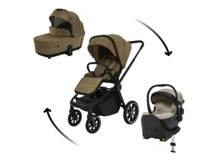 Set kočárek Move Cross 5 + hluboká korba  Move XL 5 + autosedačka XM dle vlastního výběru + báze, Toffee Brown