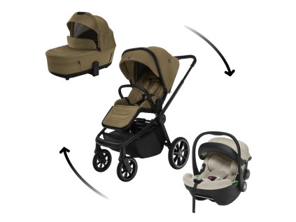 Set kočárek Move Cross 5 + hluboká korba Move XL 5 + autosedačka XM dle vlastního výběru, Toffee Brown