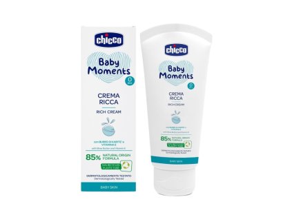 CHICCO Krém vyživující Baby Moments 85% přírodních složek 100 ml, 0m+