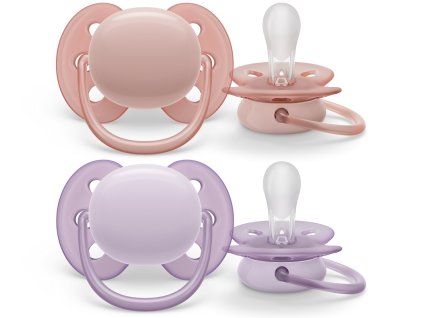 Philips AVENT Šidítko Ultrasoft Premium neutral 0-6m dívka, 2 ks