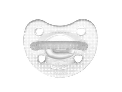 CHICCO Dudlík Physio Luxe celosilikonový 2-6m crystal 2 ks