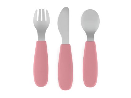 PETITE&MARS Sada příborů s nerezové oceli Take&Match Dusty Rose 12m+