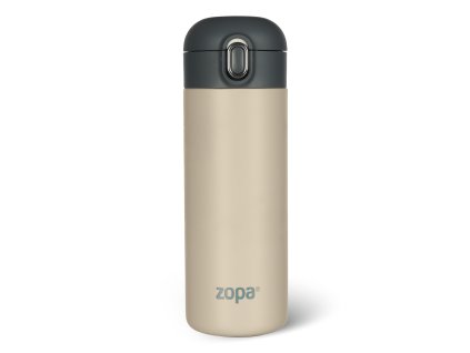 Termoska na tekutiny se silikonovým držákem 400 ml, Cookie beige