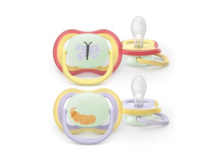Philips AVENT Šidítko Ultra air noční 0-6m dívka, 2ks