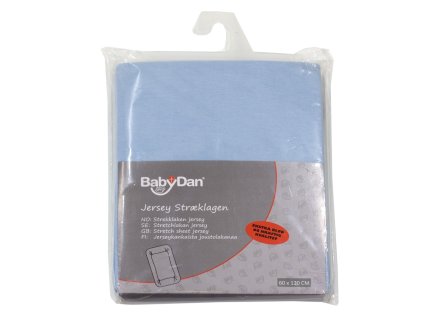 33213 babydan kvalitni bavlnene prosteradlo ve svetle modre barve do detske postylky nebo kolebky 60x120cm 100 bavlna vyrobeno v dansku