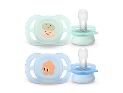 Philips AVENT Šidítko Ultrastart obrázek 0-2m chlapec, 2 ks