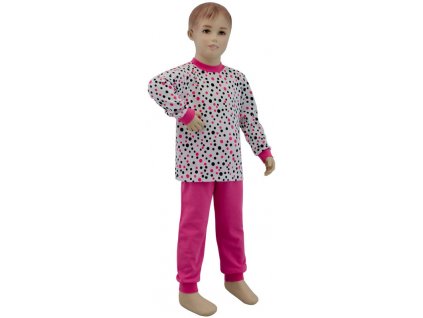 ESITO Dívčí pyžamo růžový puntík vel. 116 - 122 - 116 / puntík růžová